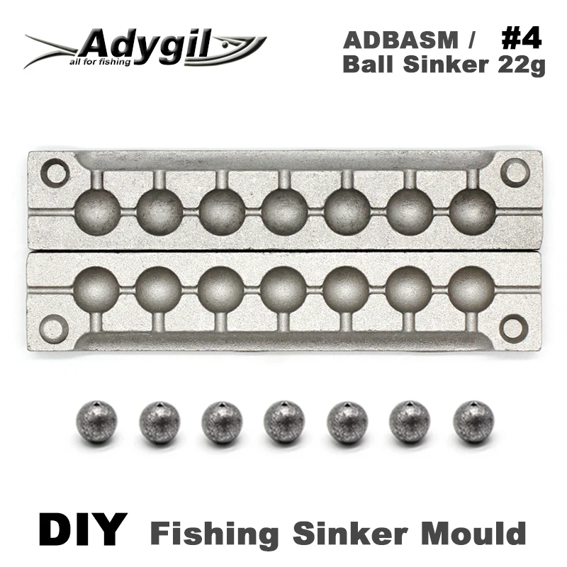 Adygil DIY Fishing Ball Sinker Mould ADBASM/#4 Ball Sinker 22g 7 Cavities