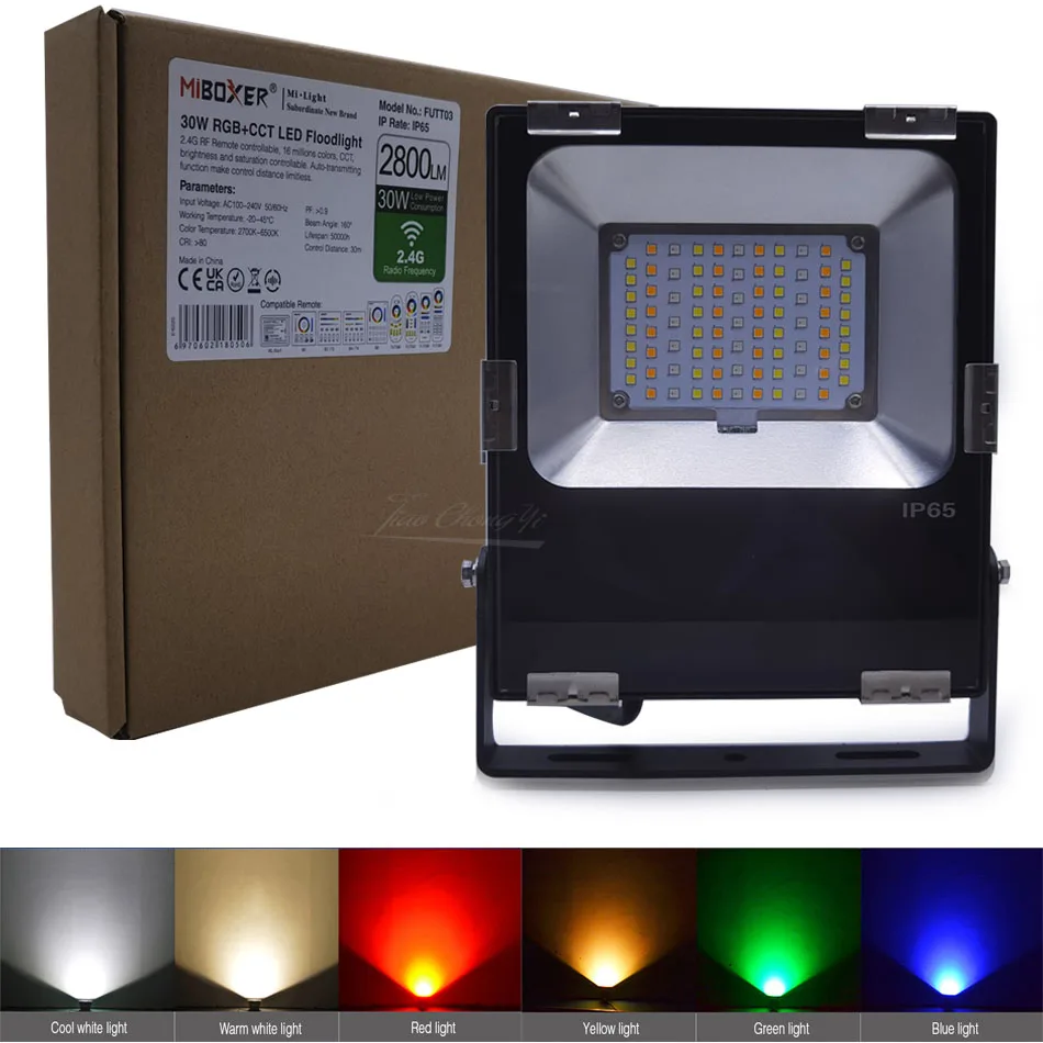 FUTT03 30W RGB+CCT AC86-265V MiBoxer Smart LED Floodlight Waterproof Outdoor 2.4G Wireless Android/iOs WiFi APP Voice Control