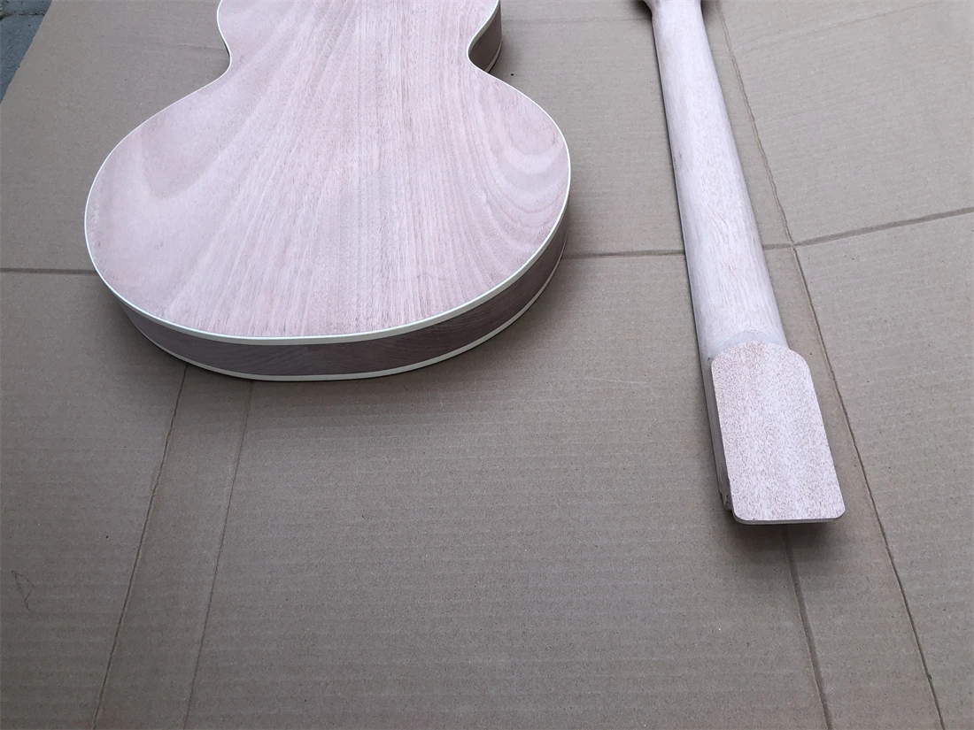 Unfinished Guitar Neck And Body 22fret Mahogany Maple Cap DIY Guitar Kit 1Set