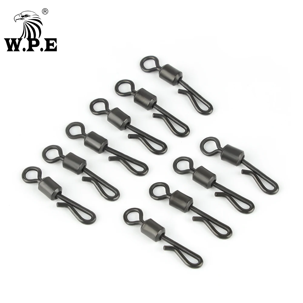 WPE Giratorio Q Cambio Rápido Cuerpo Largo Negro Mate - Pesca Carpa