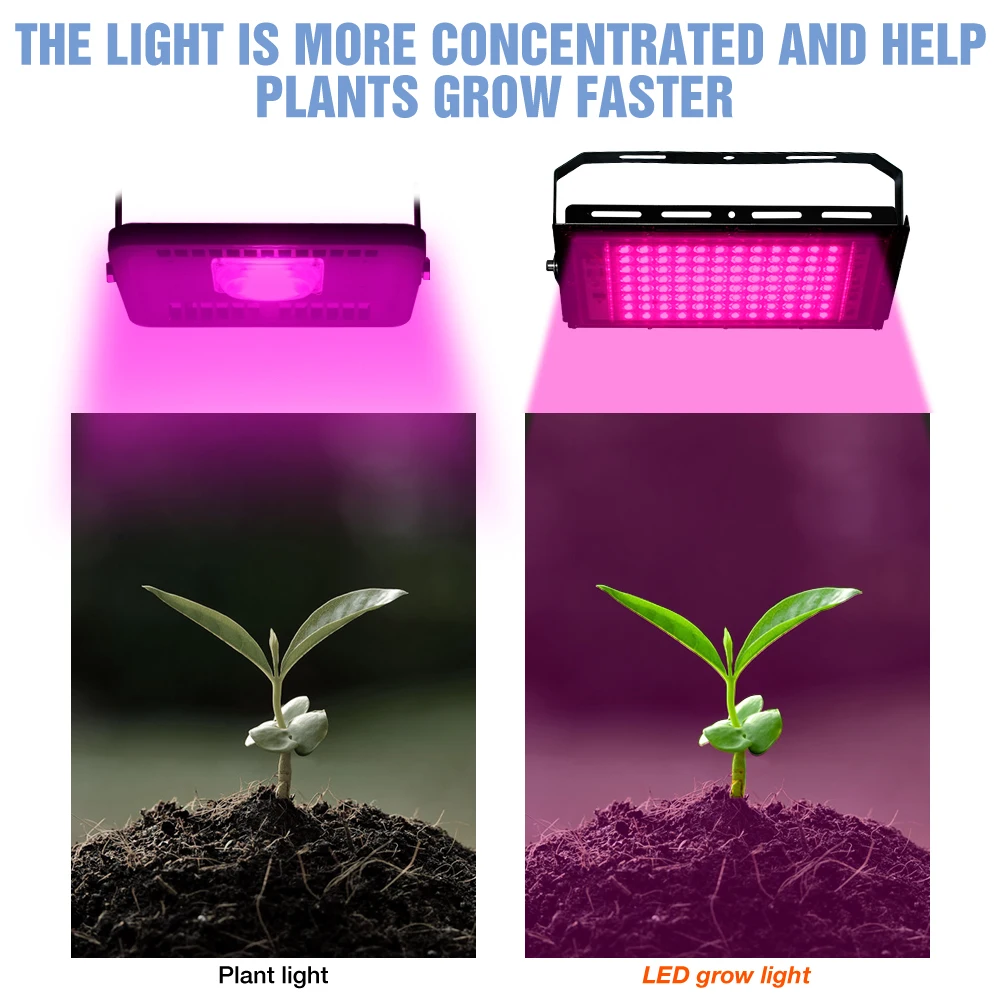 Imagem -05 - Lâmpada Led Full Spectrum Phyto para Iluminação de Estufa Plant Grow Light Holofote Lâmpada de Estufa 220v 50w