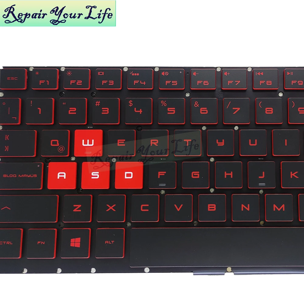 Turkish Latin Backlight keyboard for HP OMEN 15-CE 15-CE000 Turkey TUR LA backlit Replacement keyboards red keycaps NSK XG0BQ