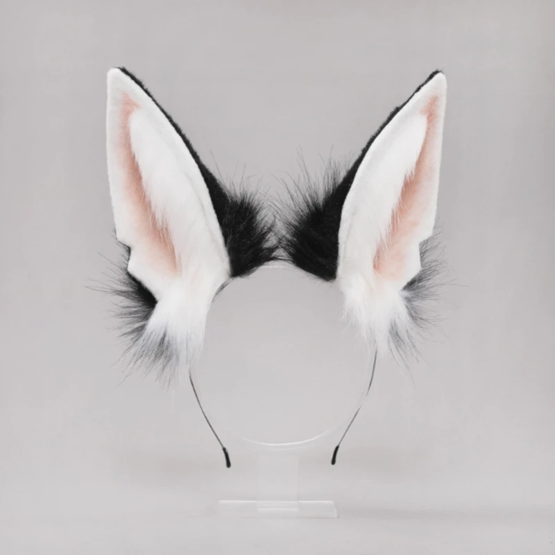 Women Animal Wolf Ears Headdress Plush Hairband Furry Lolita Headband Anime for Halloween Christmas Cosplay Accessories