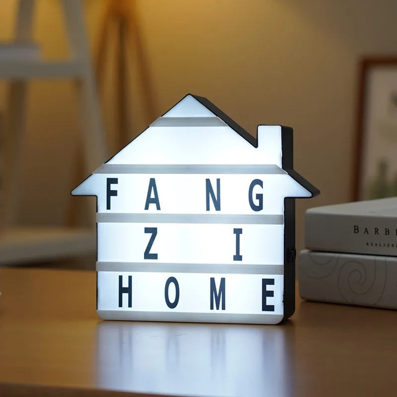 LED Combination Light Box Night Table Desk Lamp Message Board Symbol Cards Decorative Table Lamp Bed Room Decoration