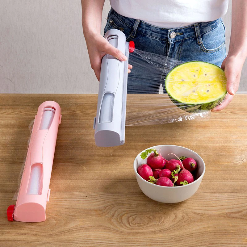 Food Cling Wrap Dispenser,Foil And Cling Film Dispenser,Aluminum Foil Wrap Organizer For Kitchen Drawer Cling Film Cutter