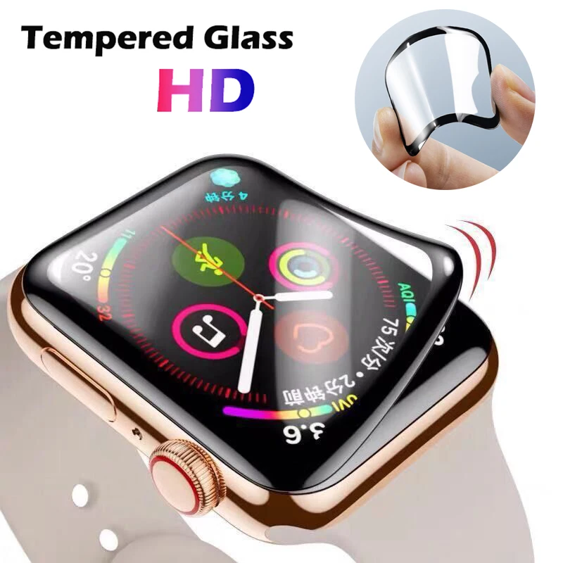 waterproof screen protector for apple watch case 6 5 4 3 38MM 40MM 44MM 42MM (Not Tempered Soft glass) film for Iwatch 4/5/6/SE