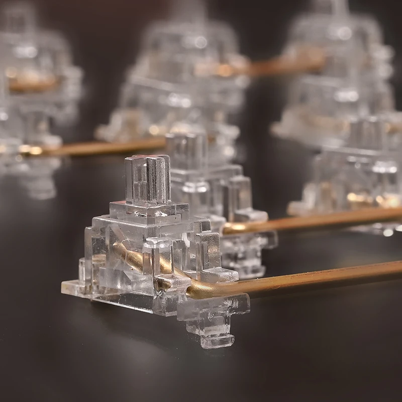 Kelowna Link Studio Transparent Gold Plated PCB Screw In Stabilizer For Custom Mechanical Keyboard gh60 xd64 xd84 6.25x 2x 7x xd