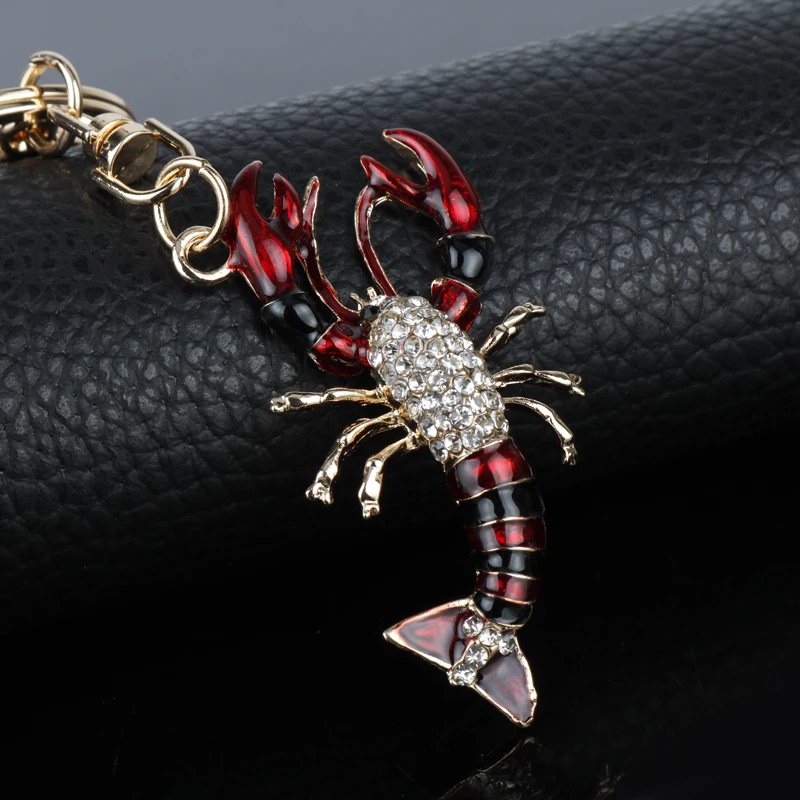 Fashion Scorpion Cute Pendant Crystal Charm Keyring Keychain Party Wedding Birthday Creative Gift For Women Purse Car Key