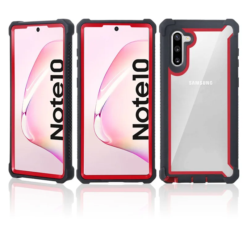 Front&Back 360 Protective Clear Cover For Samsung note10Plus s8 s9 s10 Plus note8 note9 Shockproof Solid Anti Knock Hybrid Armor