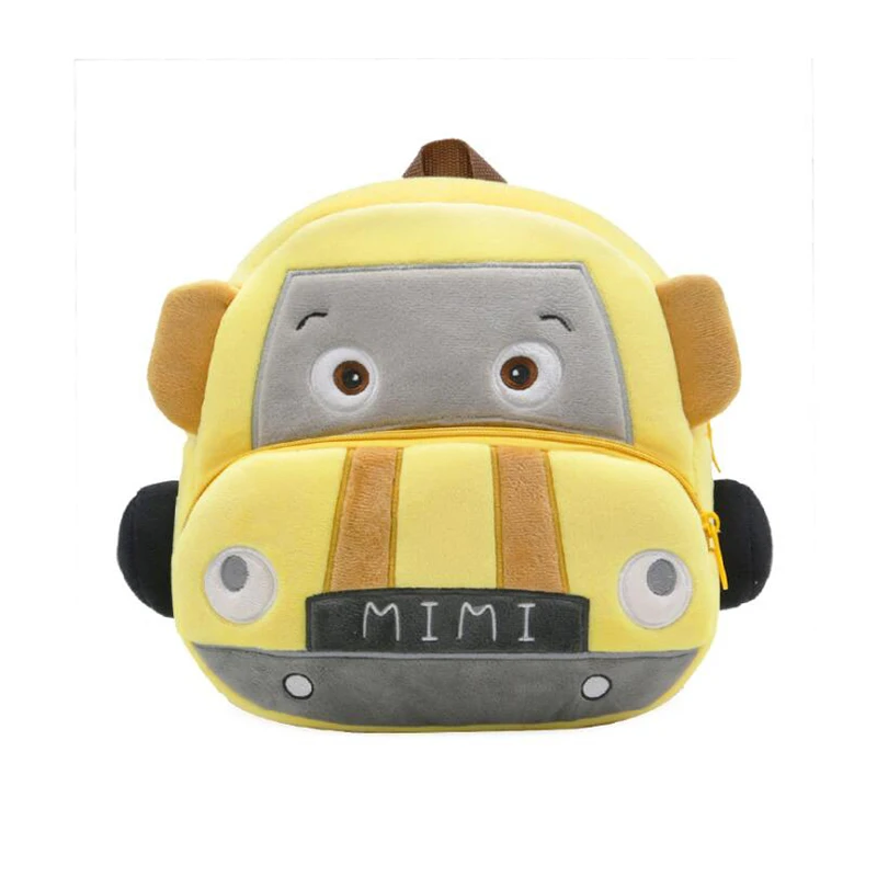 Fashion Children SchoolBags 3D Cartoon Mimi Car Plush Kids Backpack Kindergarten Boys&Girls School Bags Mini Backpack Book Bag