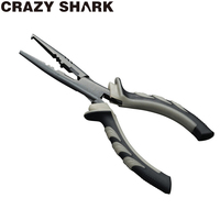Crazy Shark Luminous 7/9inch Fishing Pliers Split Rings cutters Hook Remove Long Nose Crimping sleeves Carp Fish Tools