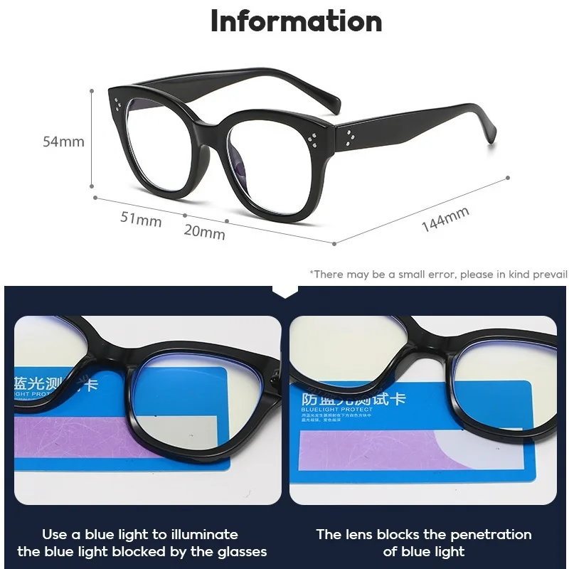 Retro Round Women Clear Glasses Frame Fashion Optical Spectacle Computer Eye glasses Men Anti-Blue Light Blocking Glasses Women