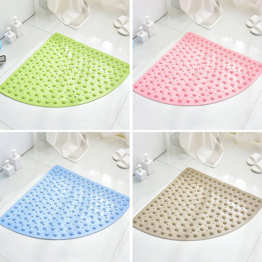 Non-slip Sector Bath Mat Bathroom Mat Safety Shower Bath Mat Massage Pad Bathroom Mat Suction Cup Carpet Non-slip Bath Mat