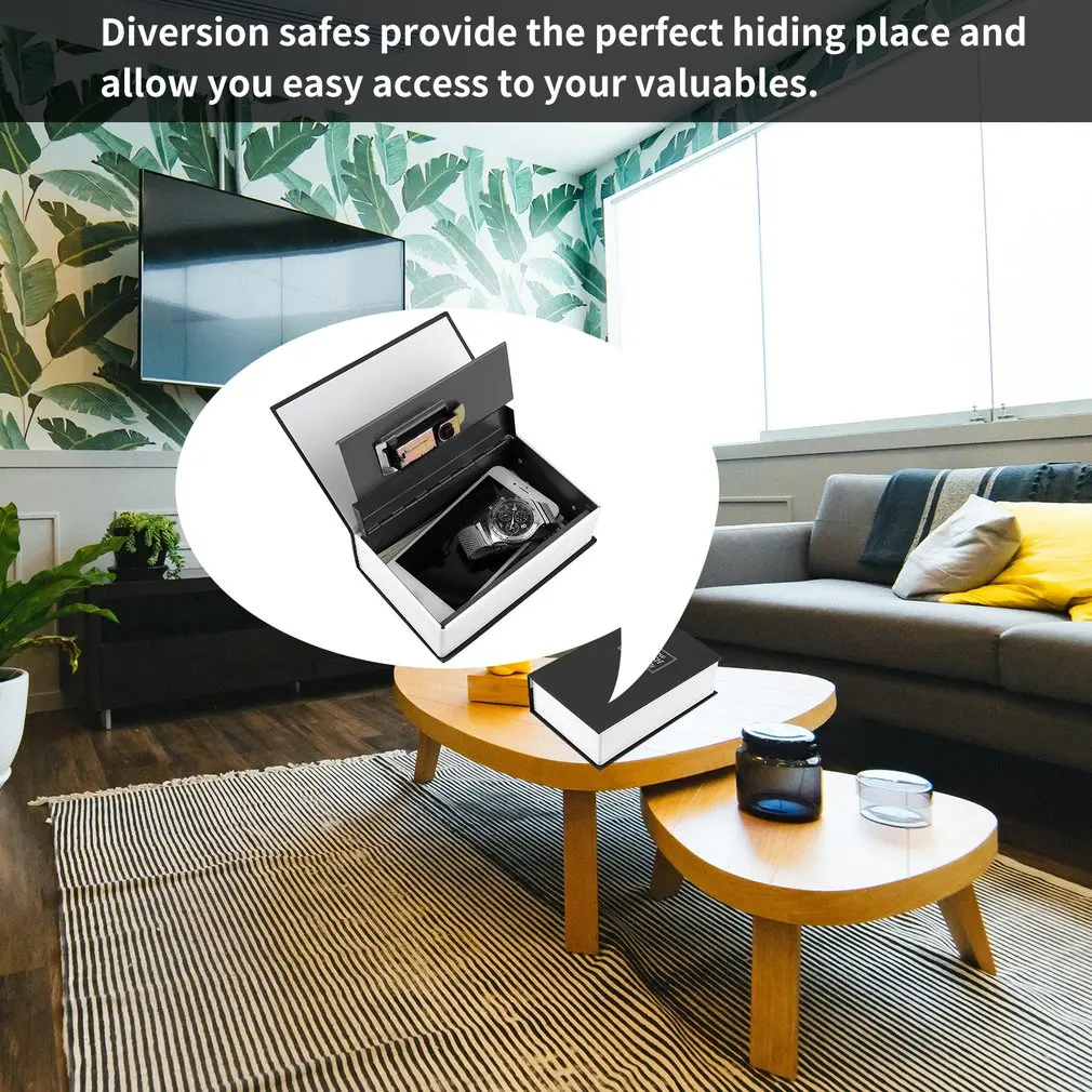 صندوق أمان للكتب ، صندوق محاكاة ، قفل نقود ، مجوهرات ، سري ، مخفي ، زخرفة ، كتاب كلاسيكي