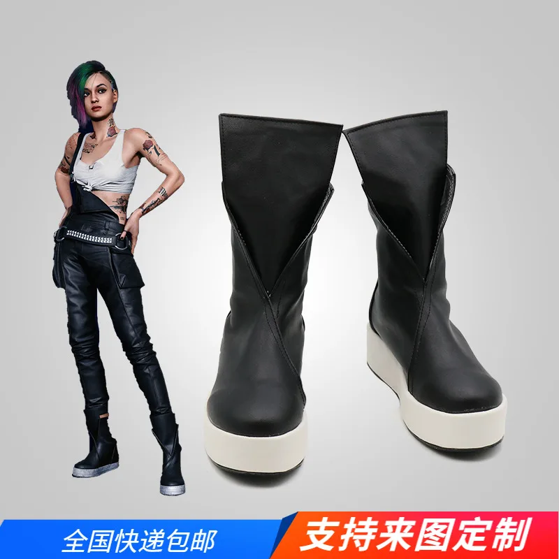 New Game  Judy Cosplay collocation black boots Punk Style Cosplay Shoes H