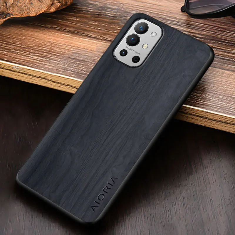 Case for Oneplus 9R 9 Pro funda coque New Design WoodLike PU leather cover for Oneplus 9 Pro 9R case