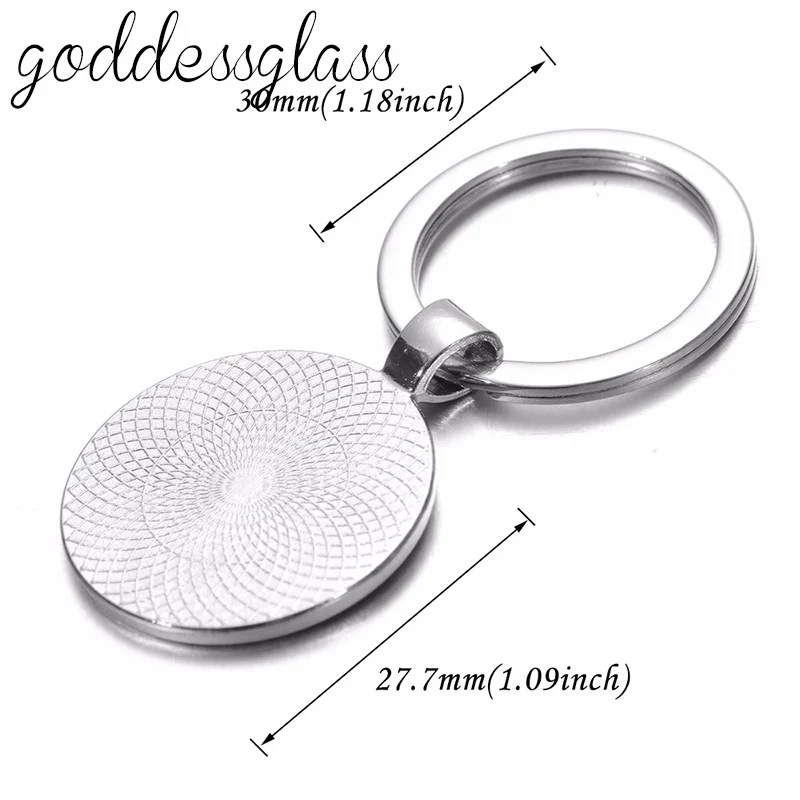 Lovely Dog shepherd dog Pomeranian Bulldog Round glass cabochon keychain Bag Car key chain Ring Holder Charms keychains for gift