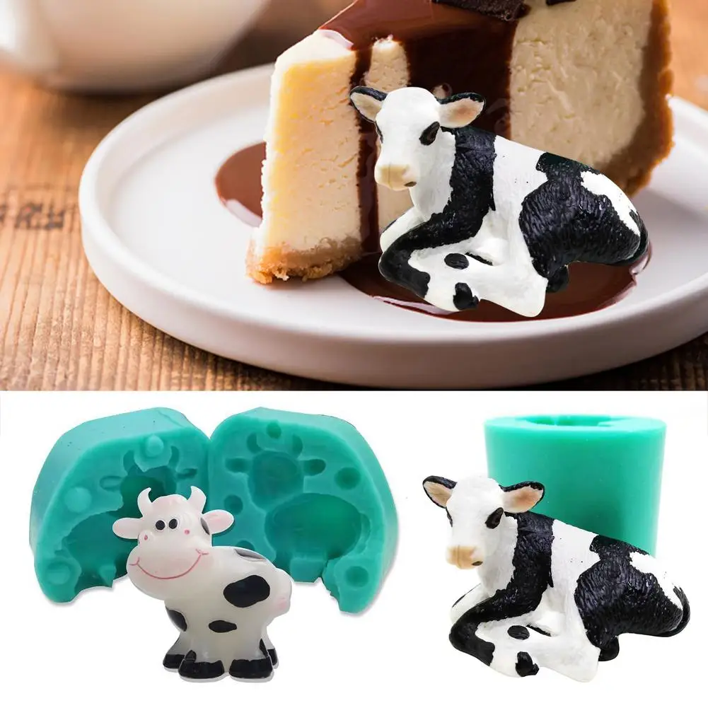 Cow Calf Silicone chocolate Mold Animal Cake Decorating Tools Dairy Cow Candle Making Modeling Clay Chocolate Mould