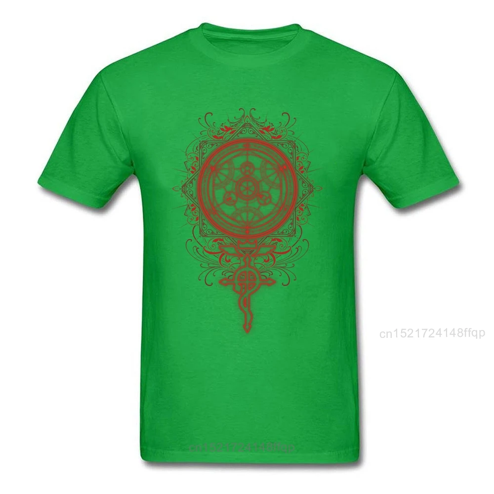 The Art of Alchemy T-shirt Mandala T Shirt Men Anime Tshirt Game Tee Gamer Tops Adult Cotton Black Clothes Hip Hop Streetwear