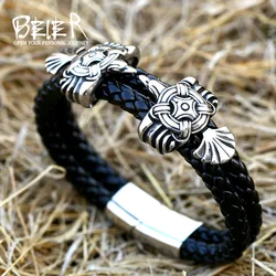 Wholesale Dropshipping Man's High Quality Genes Leather Eagle Bracelet Bangle Jewelry BC-L062