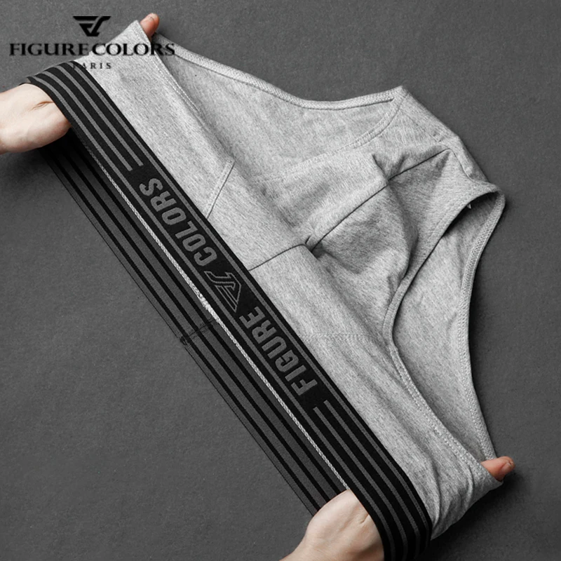 3Pcs/Cotton Men's Underwear Briefs Sexy U Convex Breathable Shorts Underpants Gay Men's Youth Low Waist Solid Color Bottom Pants