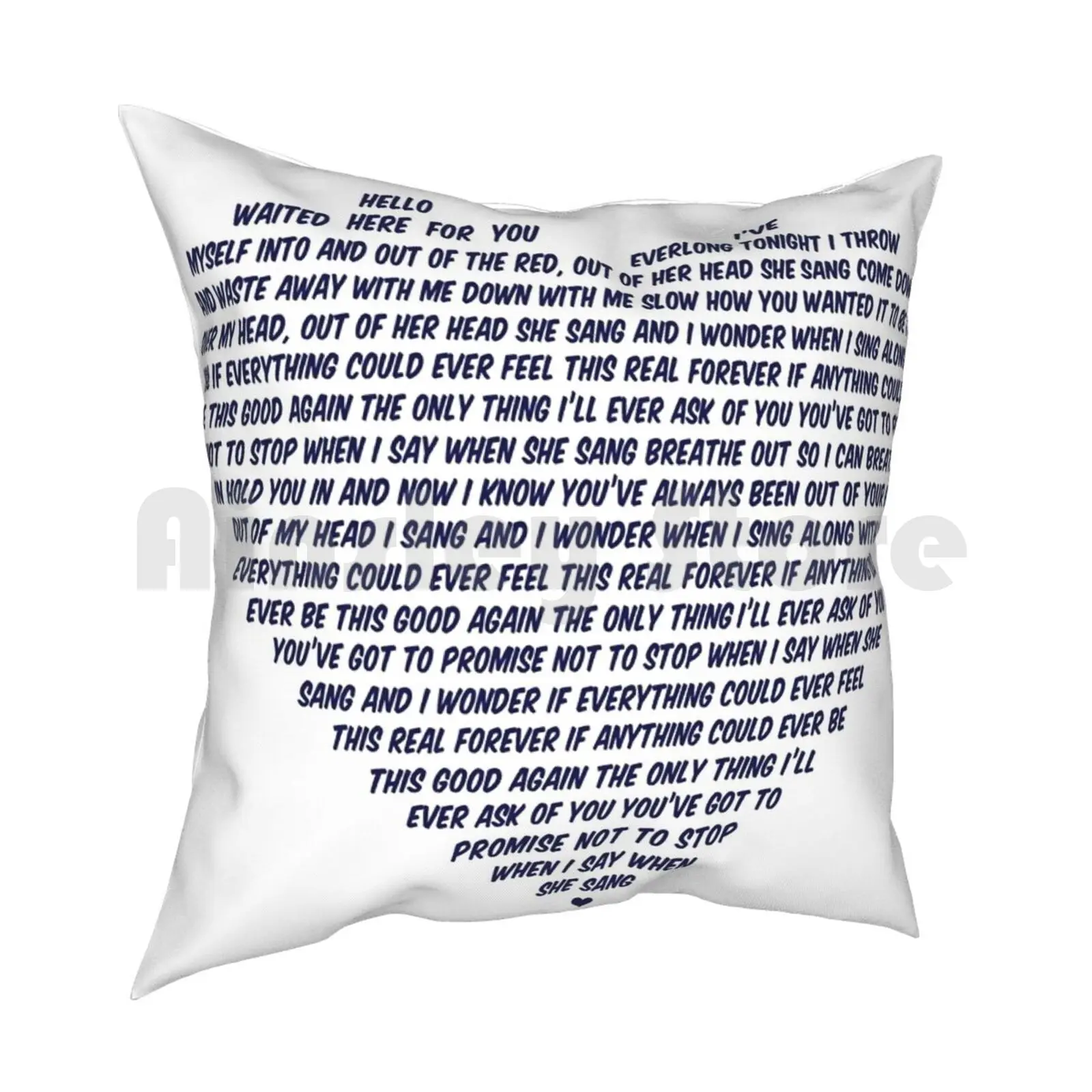 Everlong Pillow Case Printed Home Soft DIY Pillow cover Everlong Music Grunge Music 90S Heart Music Lyrics