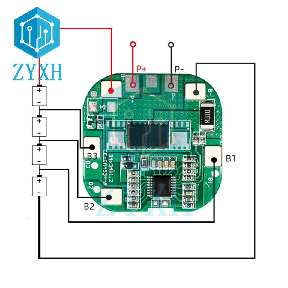 BMS 4S 6A 16.8V Li-ion Lipo 18650 Battery Packs Charge Board Short Circuit/Overcharge Protection For Power Bank/Electric Tool