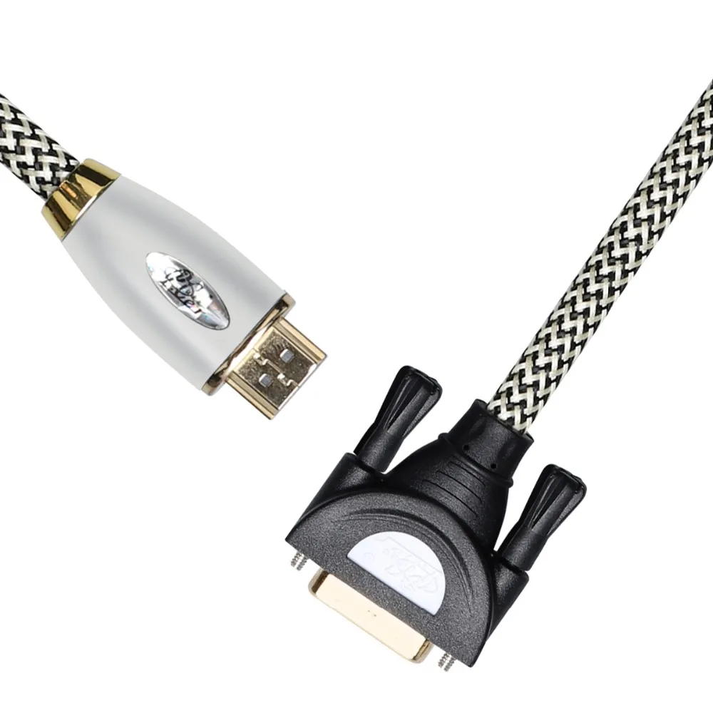 PCER cavo HDMI a DVI cavo Audio Video DVI HDMI cavo maschio-maschio per Monitor PC proiettore HDTV DVI24 + 1 maschio HDMI DVI