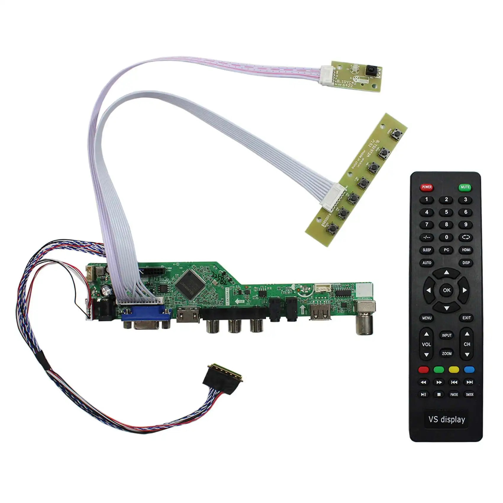 HD-MI trabalho da placa do lcd do vga av usb rf para o trabalho compatível da tela do lcd da relação de lvds com 12.1 polegada 1024x768 HT121X02-001