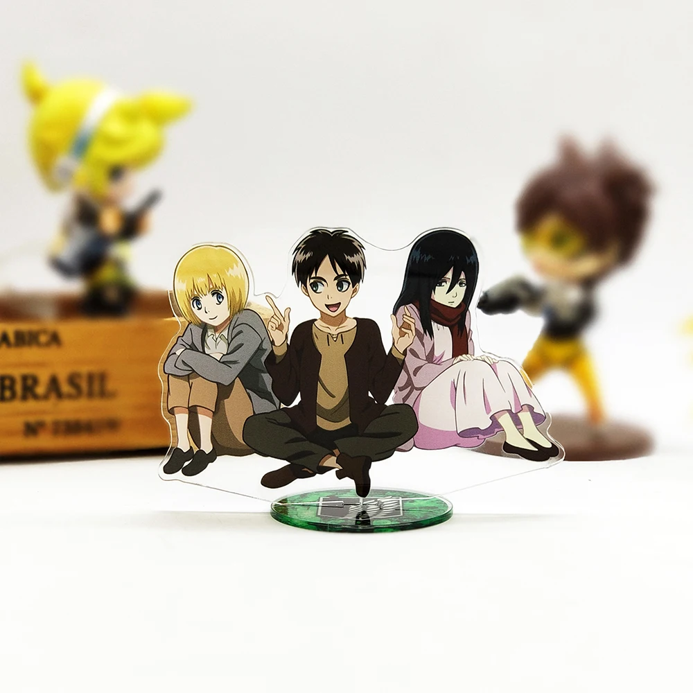 Attack on Titan Eren Mikasa Armin childhood  acrylic standee figurines desk decoration cake topper