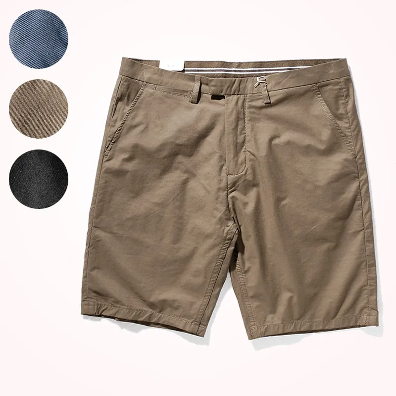 

2021 Summer New Thin Lightweight Elastic Woven Shorts Men's Fashion Versatile Business Casual Washed Old Classic 5-points Shorts