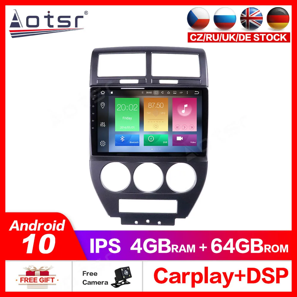 4G+64G IPS android 10.0car radio For Jeep Compass MK 2006-2010 autoradio coche stereo auto audio carplay atoto player multimedia