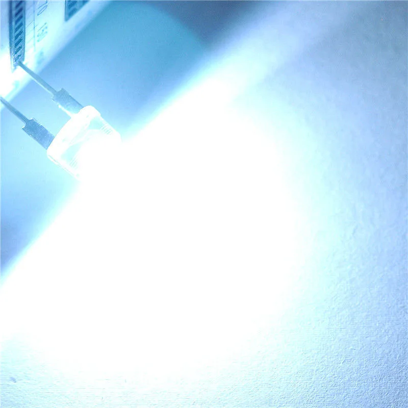 20PCS 100PCS LED 8mm Straw Hat Lamp Bead are White Cold Light 0.5W 0.75W Big chips F8MM Hight Power Hat Light-emitting Diode