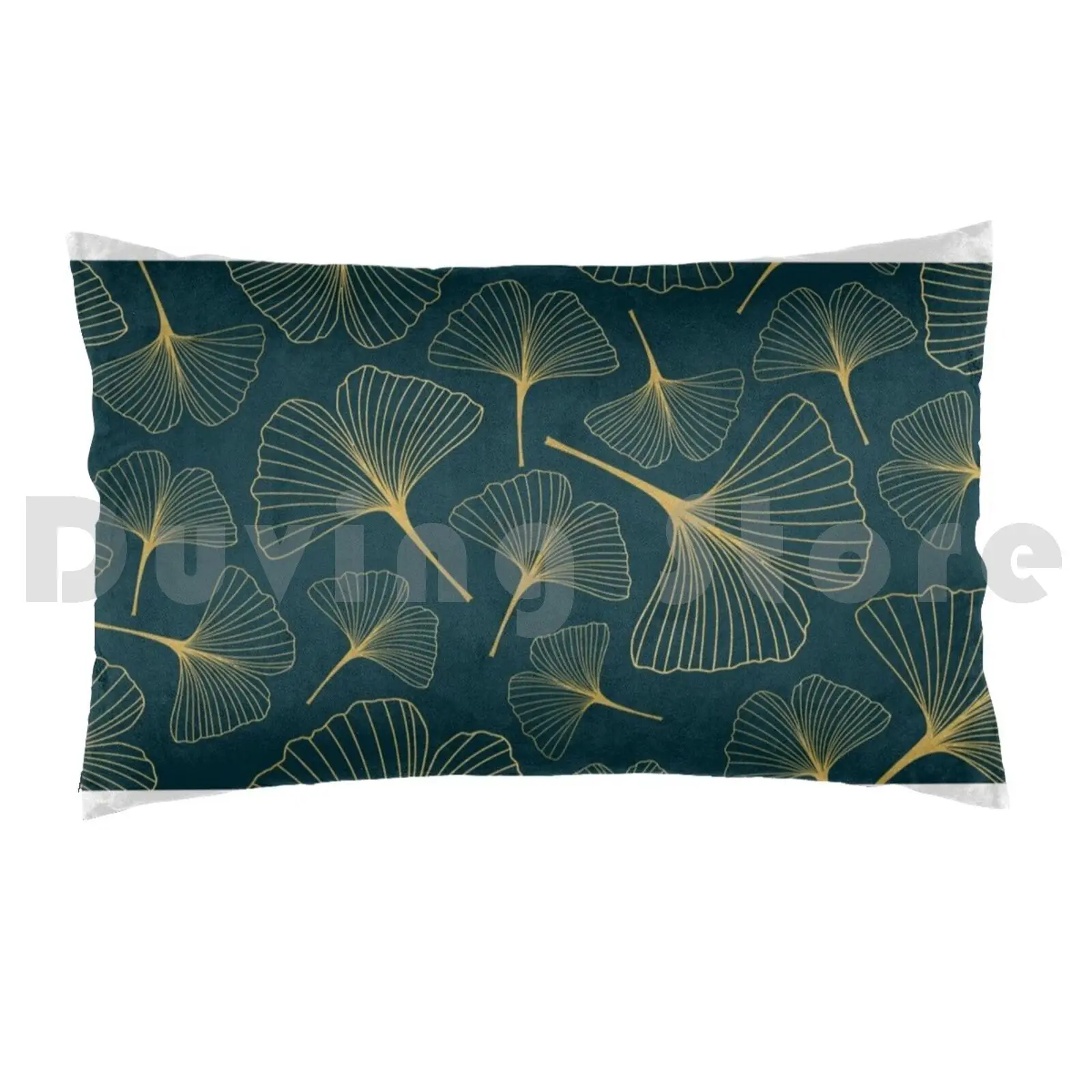 Gold Foil Ginkgo Leaf Pillow case 1163 Ginkgo Leaf Gold Japan Japanese Bilboa Nature Tree Plant