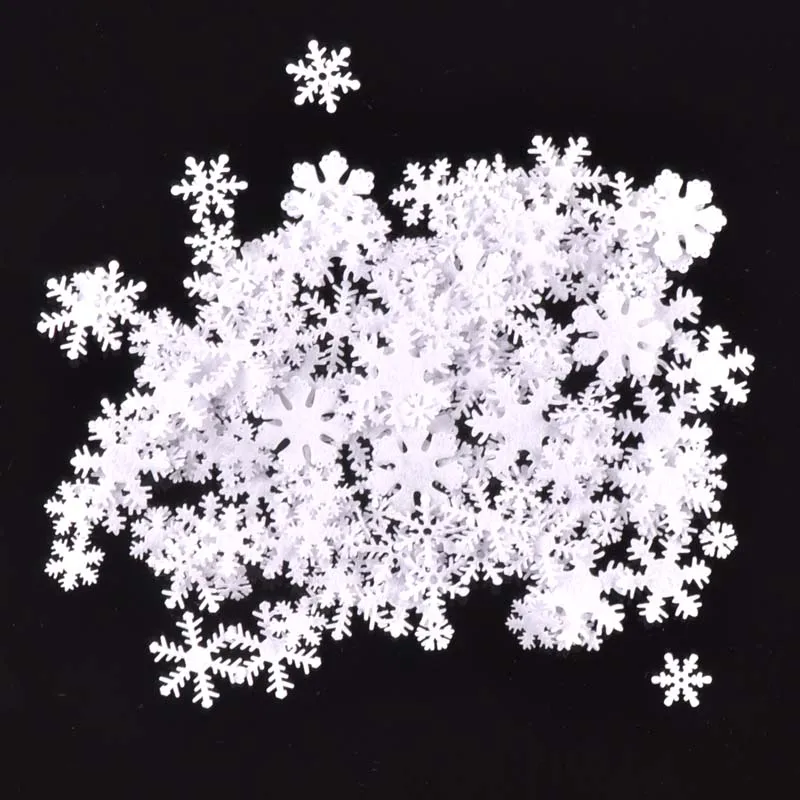 100pcs/lot White Felt Christmas Snowflake Patch Applique Scrapbooking Craft Sticker Non-woven Patch DIY CP2767