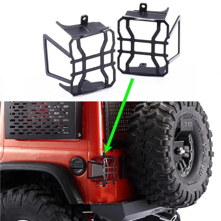 

2pcs Metal Lampshade Tail Light Bracket Cover For Axial Scx10 Iii Wrangler Rc Car Accessories