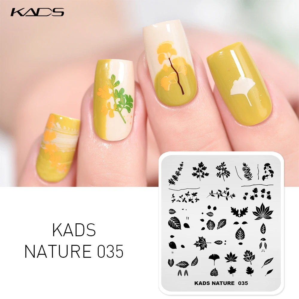 KADS Nail Art 35 Designs Nature Seriesเล็บปั๊มแสตมป์แม่แบบภาพเล็บปั๊มแผ่นStencilเครื่องมือ