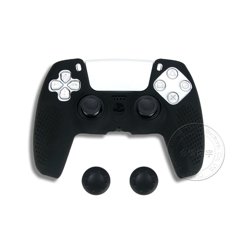 HOTHINK Anti-slip Silicone Cover Skin for PS5 Controller Soft Case With Anti-skid Points Thumb Stick Cap for DualSense