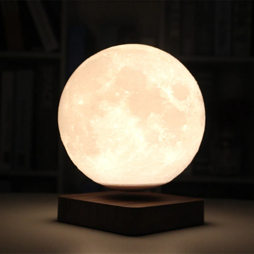 Innovation 3D Printing Floating Rotating Magnetic Levitation Moon Light Kids Gift Table Lamp Led Night Light Creative Home Decor