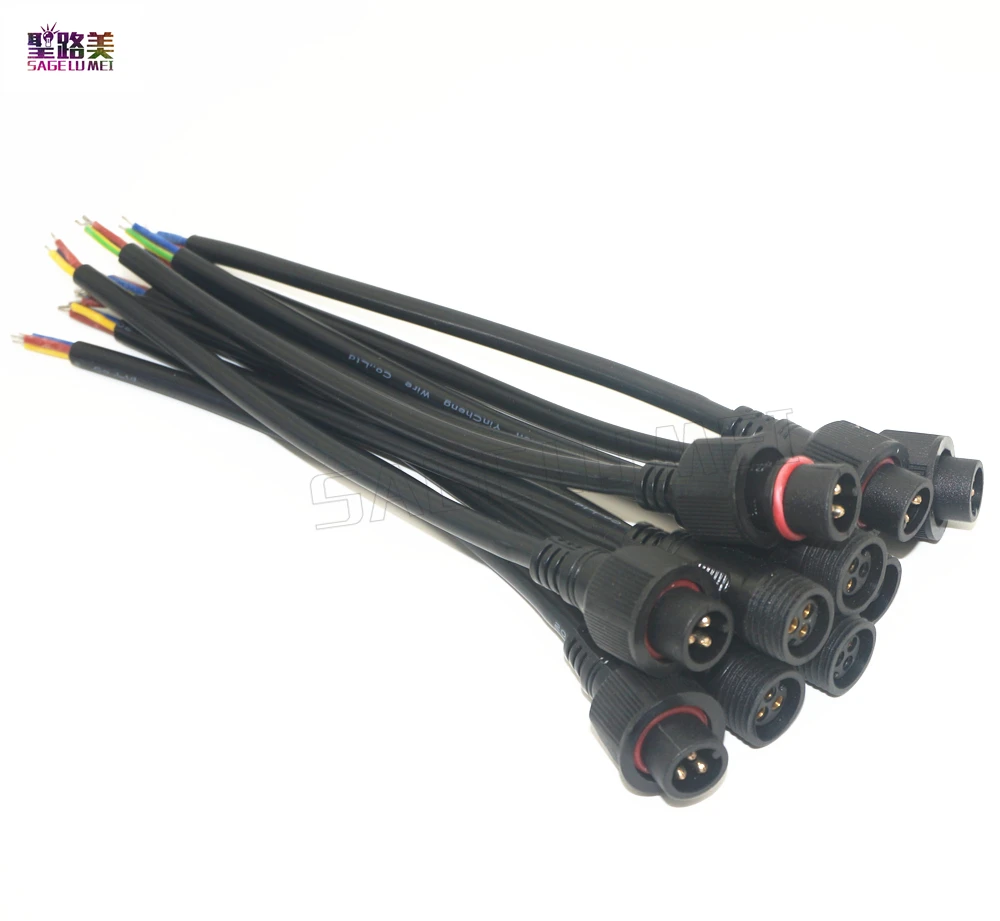 5pairs 3 Pin connector Male to Female Waterproof Cable IP68 with 20cm pigtail wire for led modules ws2811 2812b led strip light