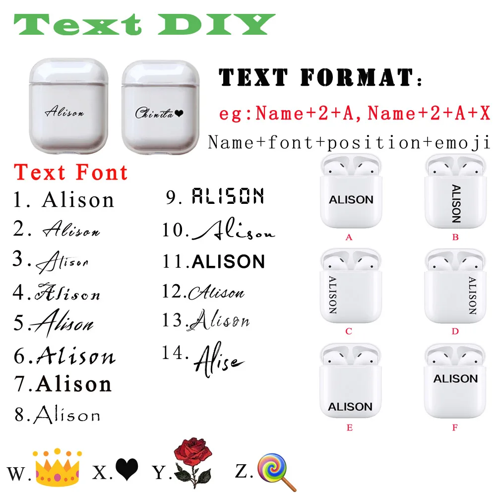 Nome personalizzato logo immagine custodia in plastica rigida per airpods pro custodia per Bluetooth Wireless Airpodpro Cover lettera fotografica personalizzata fai-da-te