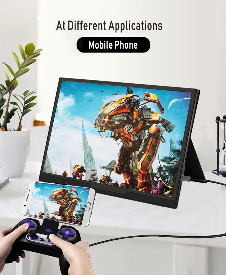 17.3 inch Gaming Portable monitor 1920*1080p Built-in battery full HD with Type-C HDMI USB for mobile PC laptop second screen