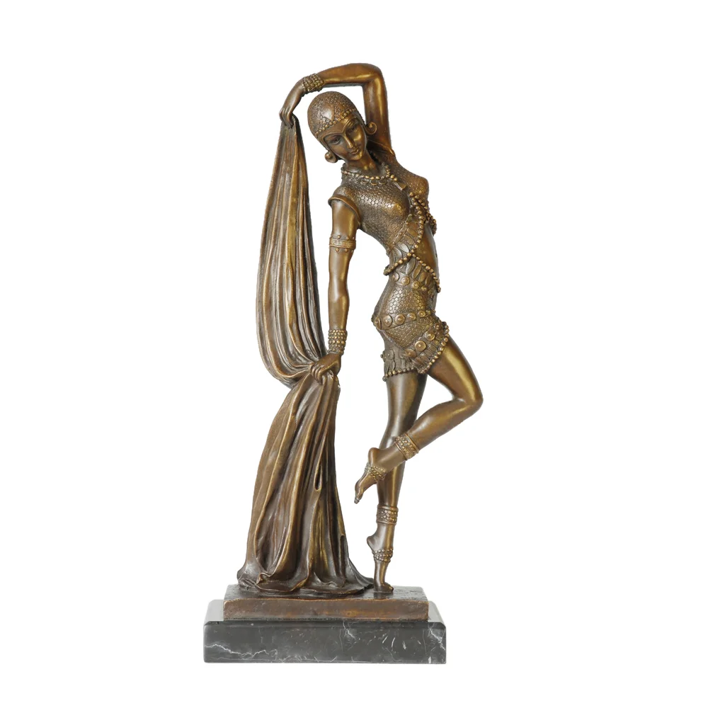 

Bronze Statue Classical Young Woman Dance Sculpture Female Art Wonderful Living Room Office Decoration Gifts