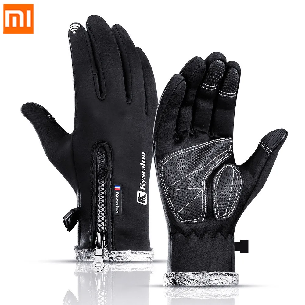 XiaoMi Youpin touch screen outdoor sports riding glovesplus velvet warmth water repellent non-slip wear-resistant gloves winter