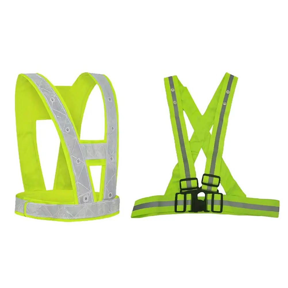 LED Running Reflective Vests  V-shaped Illuminated Reflective Vest USB Charging Elastic Adjustable Safe Vests For Cycling