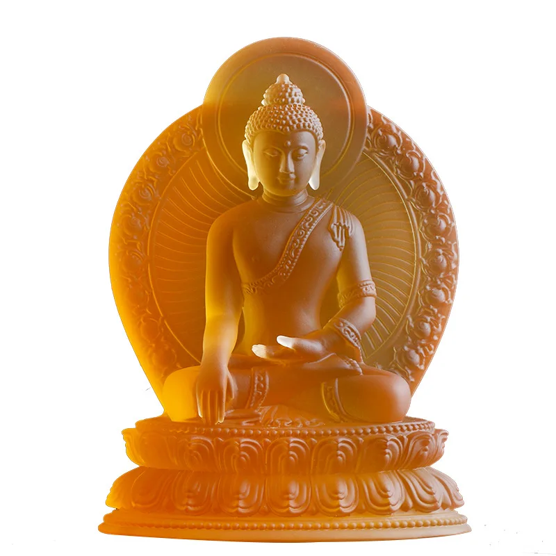 Bouddha de Protection Spirituelle Efficace pour la Famille, Sept Gestes Différents, Glaçure Colorée Intense, 7 Couleurs