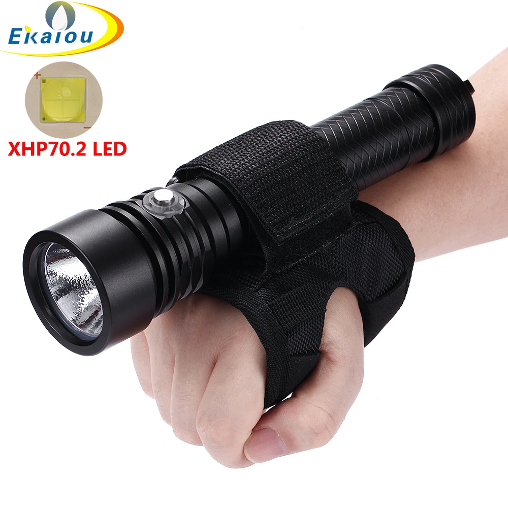 

2022 New Waterproof XHP70.2 LED Professional Diving Flashlight Underwater 100M Dive Hunting Catching Fish 26650 Torch Lamp