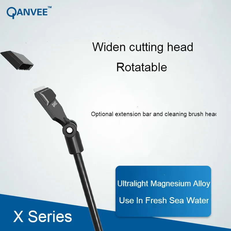 QANVEE Aluminium Magnesium Alloy Rotatable Scraping Algae Knife Clean Brush Fish Tank Aquatic Plants Fresh Marine Water