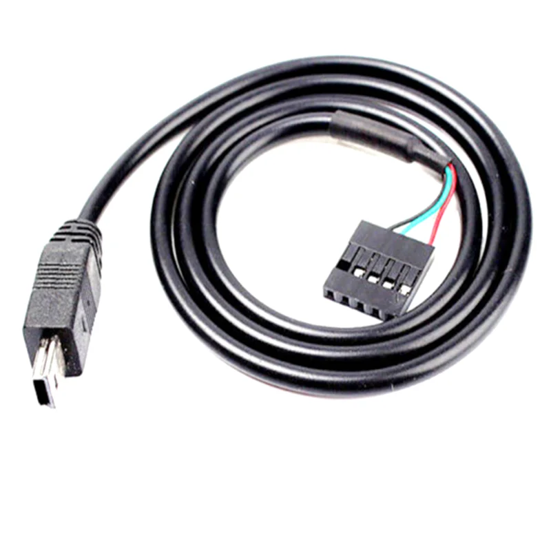 0.1-inch USB Connector PCB Motherboard Cable 90 Degree Mini USB to DuPont 2.54 5pin Female Cable