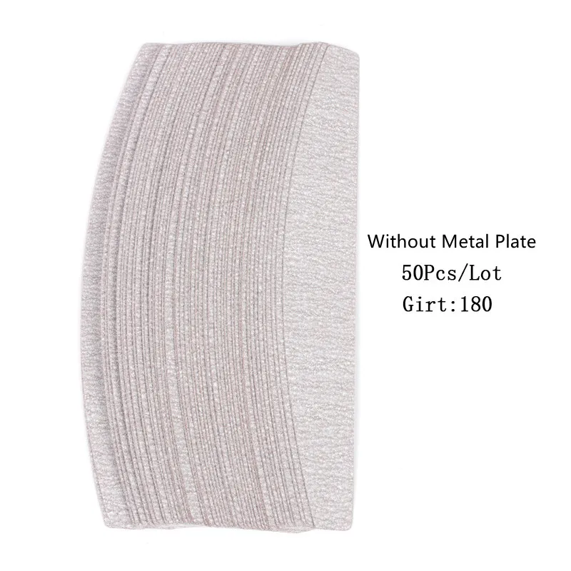 50 Stücke/100 Stücke Grau Abnehmbare Pads Mit Metallgriff Ersatz Schleifpapier Nagelfeile 100/180 Für Maniküre Schwielen entferner Puffer
